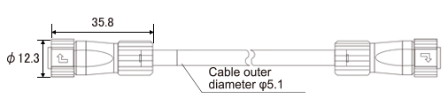 Outline drawings of CB-X013-□□ (Waterproof cable)
