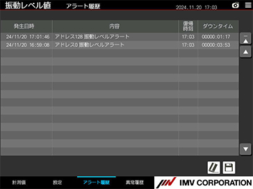 アラート履歴を示す画像