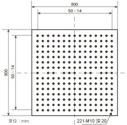 A74/EM10HAM/H6-H8/C 水平補助テーブル　ネジパターン