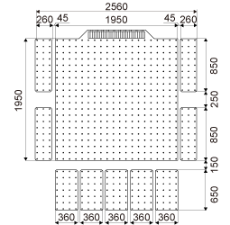 K200/SA24HAM/H20 水平補助テーブル　ネジパターン