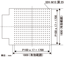 K200/SA32HAM/HT18/C 水平補助テーブル　ネジパターン
