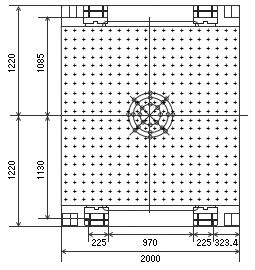 TBV-2000-K200-A-G 垂直補助テーブル　ネジパターン